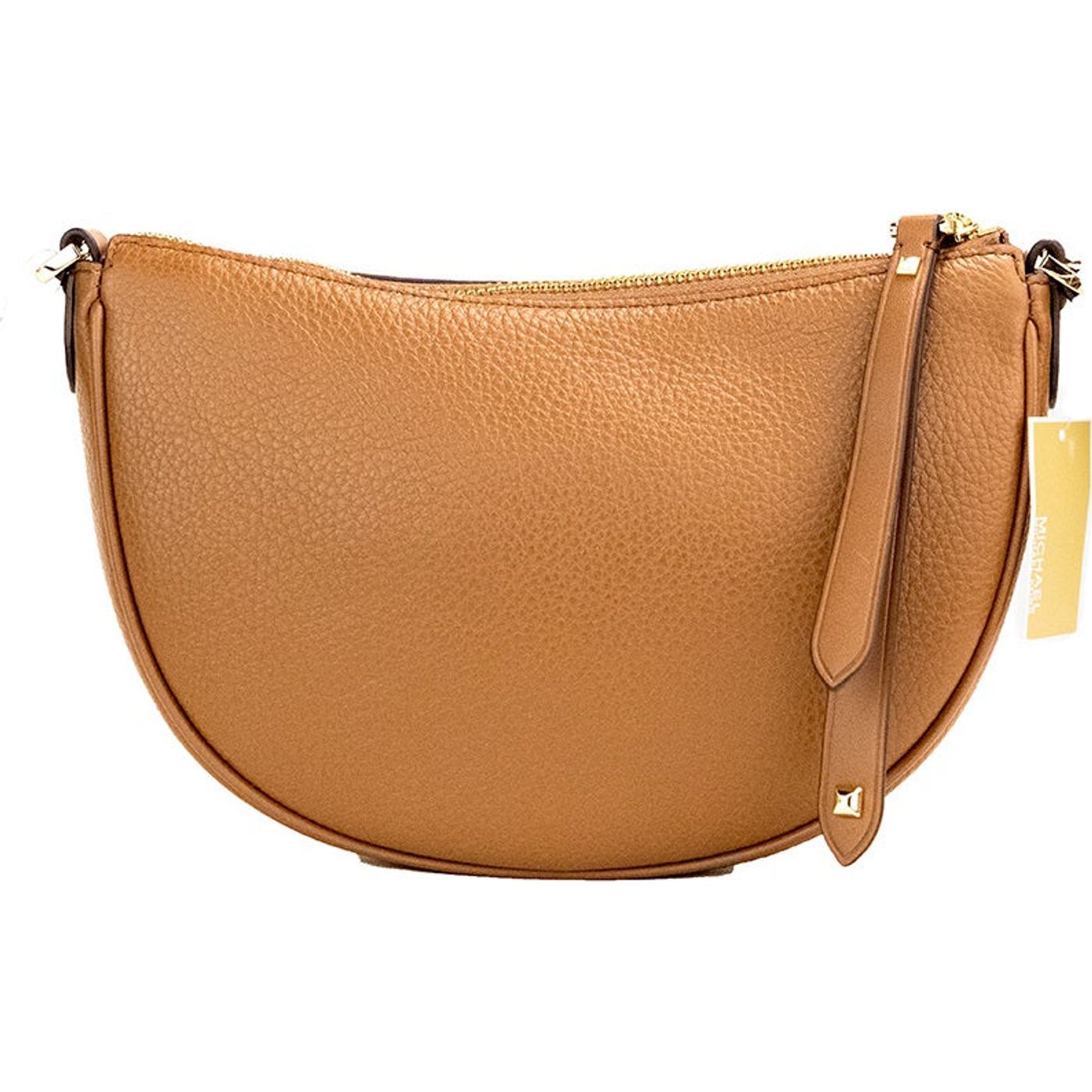 Michael Kors Dover Small Luggage Pebbled Leather Half Moon Crossbody Bag Purse dover-small-luggage-pebbled-leather-half-moon-crossbody-bag-purse