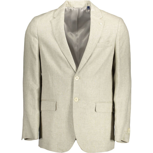 GantBeige Linen Classic Jacket with Logo DetailingMcRichard Designer Brands£219.00