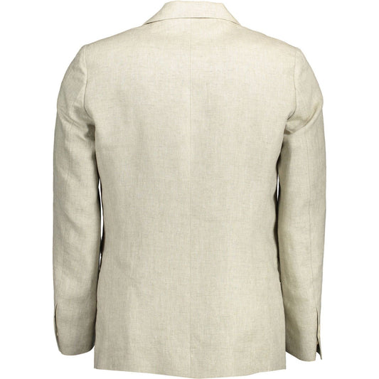 Gant Beige Linen Blazer Jacket beige-linen-jacket