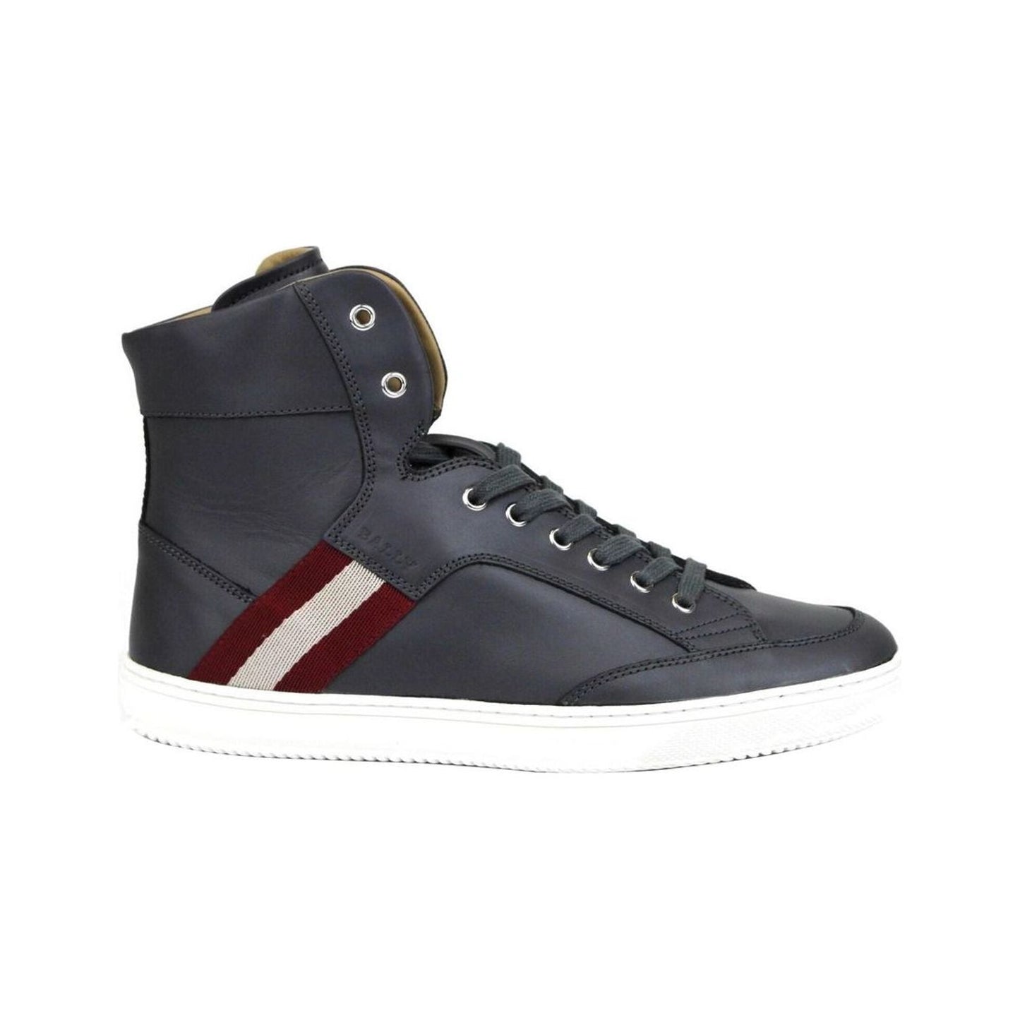 BallyDark Grey Calf Leather Hi Top Sneaker With Red BeigeMcRichard Designer Brands£489.00