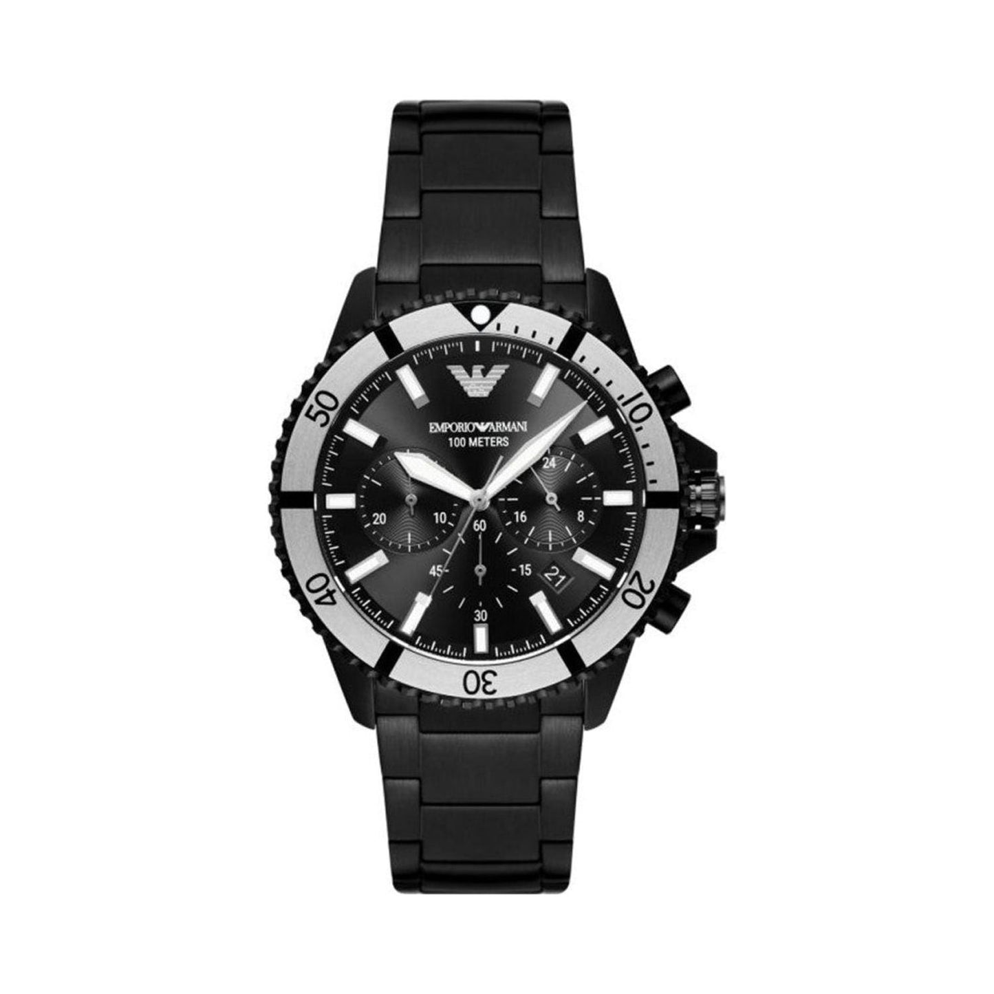 Emporio Armani Sleek Black Steel Chronograph Timepiece black-steel-chronograph-watch