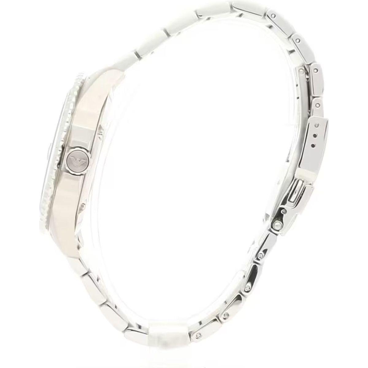 Emporio Armani Elegant Steel Quartz Men's Watch – Ocean Blue Dial silver-steel-quartz-watch-3