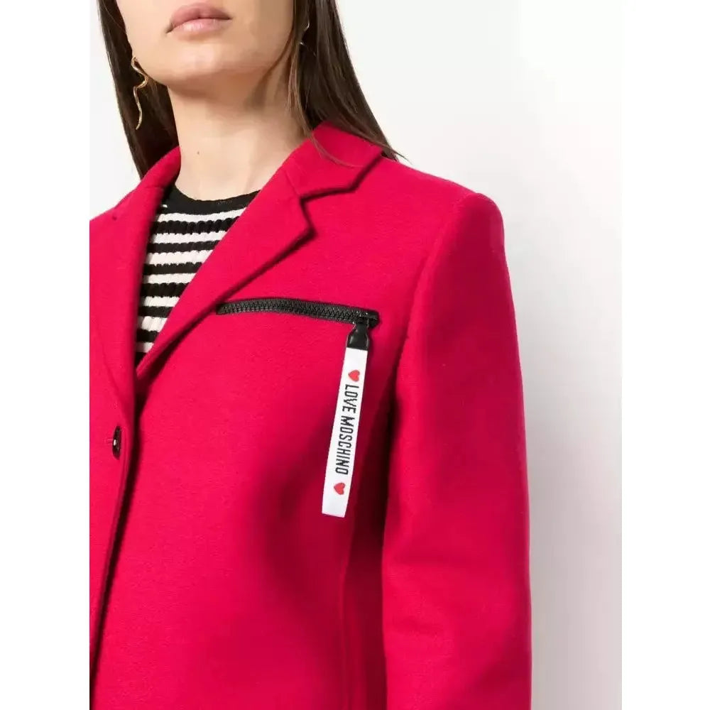 Love Moschino Chic Pink Woolen Coat with Logo Details red-wool-jackets-coat-1 product-10240-1518791047-e2810013-d05.webp