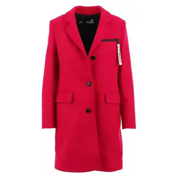 Love Moschino Chic Pink Woolen Coat with Logo Details red-wool-jackets-coat-1 product-10240-691676088-96cc4310-038.webp