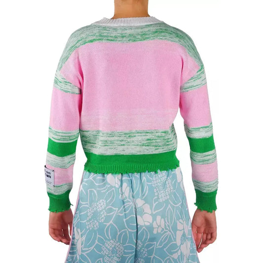 Comme Des Fuckdown Pink Viscose Blend Crewneck Statement Sweater pink-viscose-sweater-1 product-10374-262938682-2f8f70e9-f74.webp