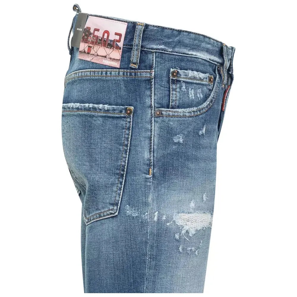 Dsquared² Chic Distressed Denim for Sophisticated Style blue-cotton-jeans-pant-56 product-10378-1129538798-d3d91017-7af.webp