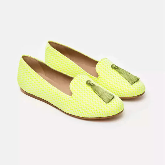 Charles Philip Radiant Yellow Silk Alba Loafers yellow-flat-shoe-1