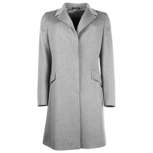 Made in Italy Elegant Gray Virgin Wool Women's Coat gray-jackets-coat-1