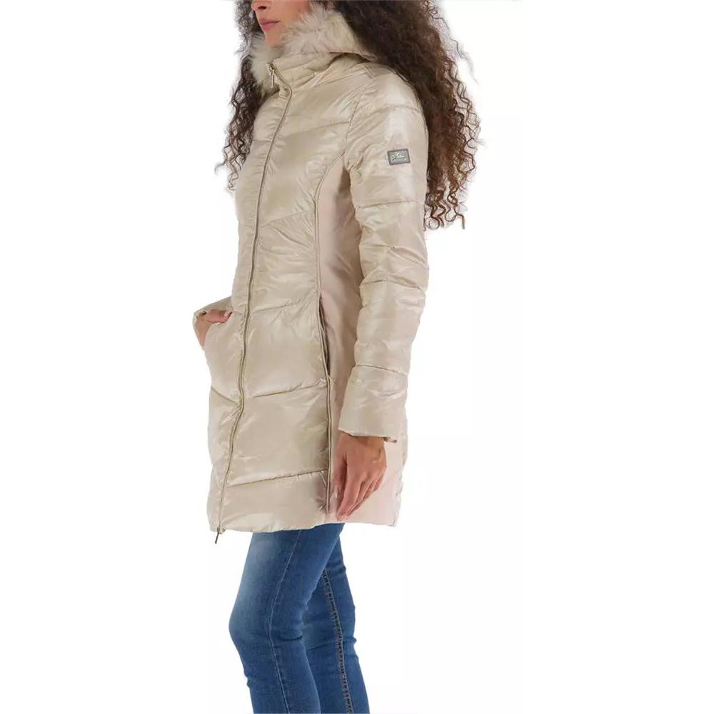 Yes Zee Elegant Beige Padded Jacket with Fur Hood beige-polyamide-jacket-coat product-10551-1917481022-340ecd4e-a5a.jpg