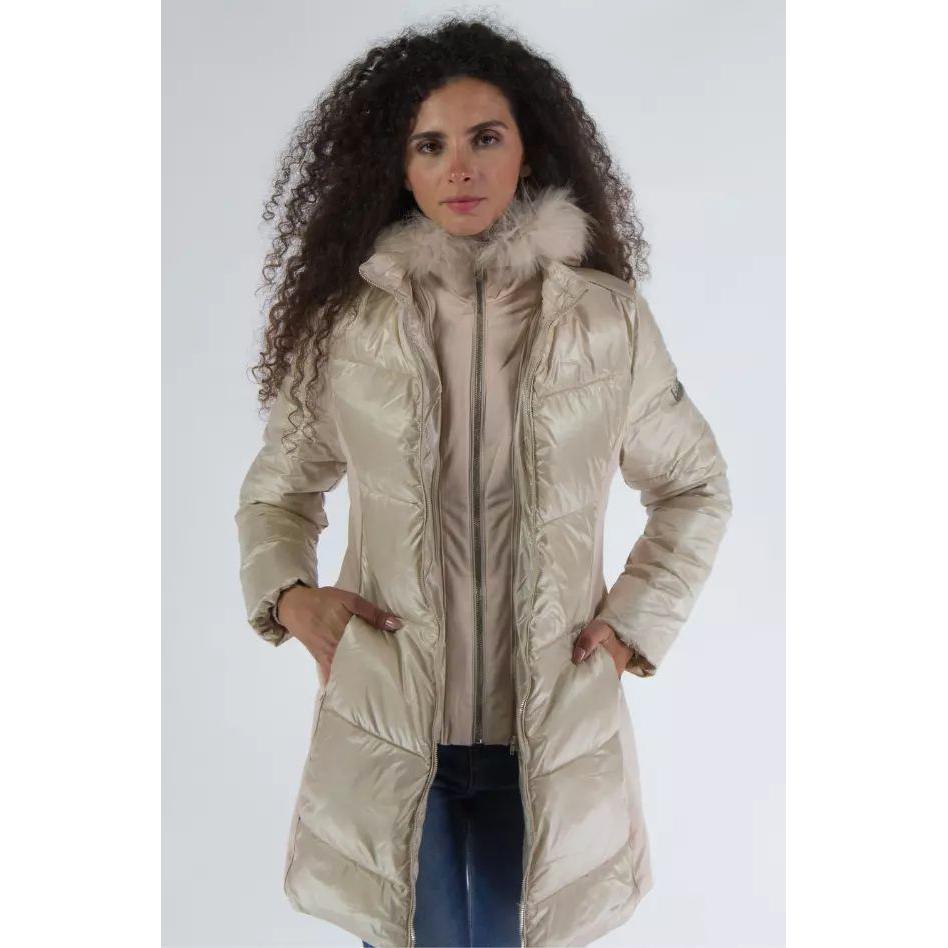 Yes Zee Elegant Beige Padded Jacket with Fur Hood beige-polyamide-jacket-coat product-10551-519526182-cf531001-25f.jpg