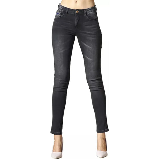 Yes Zee Chic Black Medium Waist Skinny Jeans black-cotton-jeans-pant-9