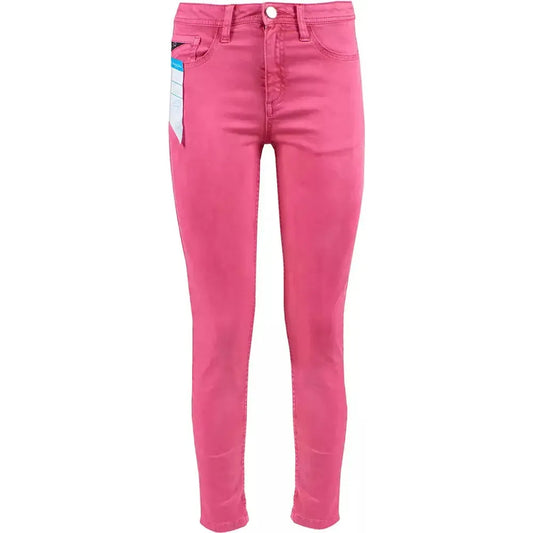 Yes Zee Chic Fuchsia Skinny Jeans with Mini Ankle Slits fuchsia-cotton-jeans-pant-2 product-10568-1334754879-f2a02e33-91b.webp