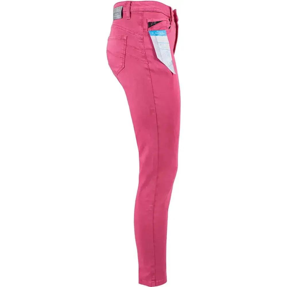 Yes Zee Chic Fuchsia Skinny Jeans with Mini Ankle Slits fuchsia-cotton-jeans-pant-2 product-10568-1724497621-9742bd69-81d.webp