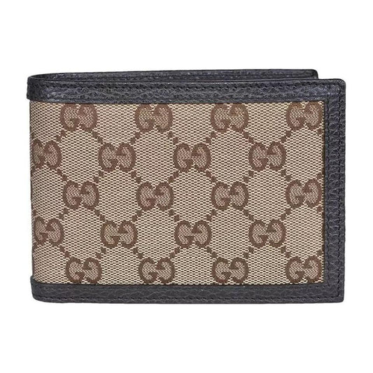 Gucci Elegant Monogram Canvas Wallet with Leather Detailing brown-canvas-wallet