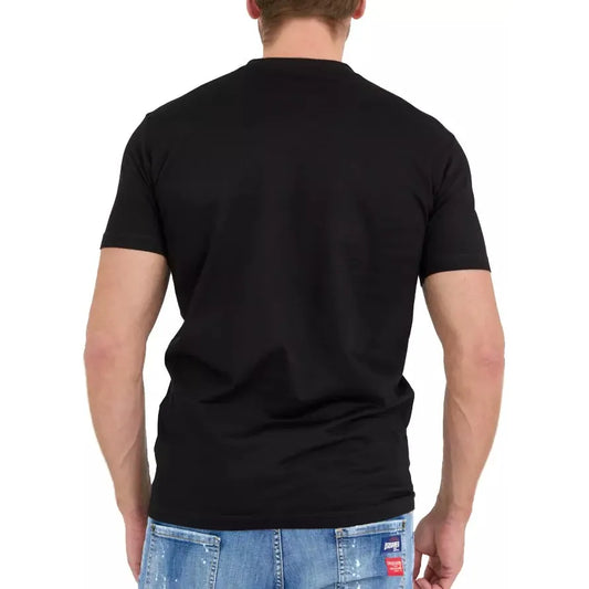 Dsquared² Sleek Black Cotton Tee with Logo Pocket black-t-shirt-4