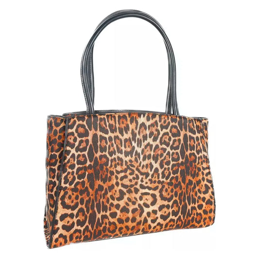 Plein Sport Leopard Print Shopper with Logo Accent brown-polyethylene-shoulder-bag-4