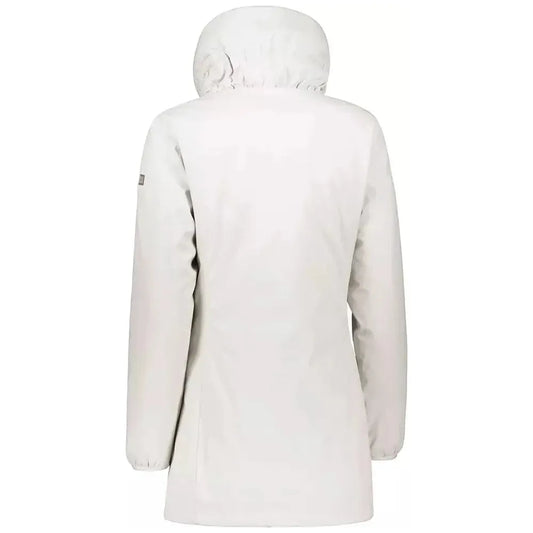 Yes Zee High Collar Down Jacket in White white-polyamide-jackets-coat