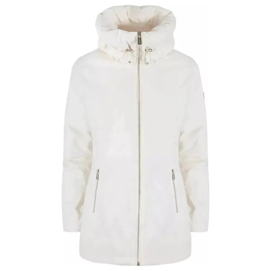 Yes Zee High Collar Down Jacket in White white-polyamide-jackets-coat