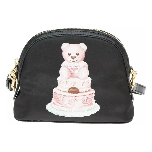 Moschino Couture Teddy Bear Print Nylon Clutch Bag black-nylon-clutch-bag-1