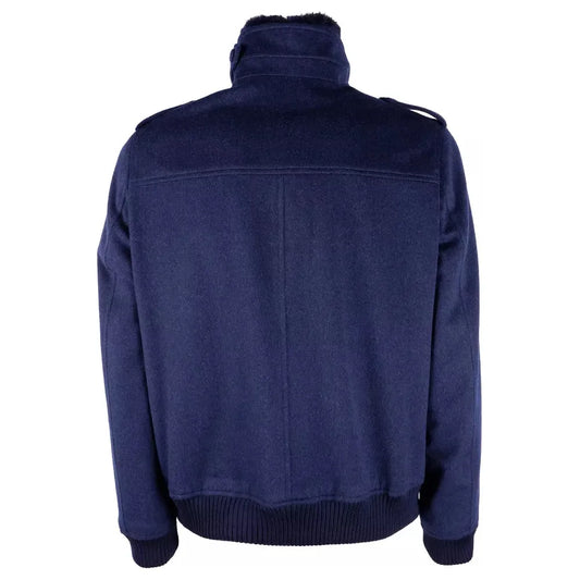 Made in Italy Elegant Virgin Wool Cashmere-Feel Jacket with Mink Fur blue-wool-vergine-jacket-1 product-11367-554747274-ea885e56-371.webp