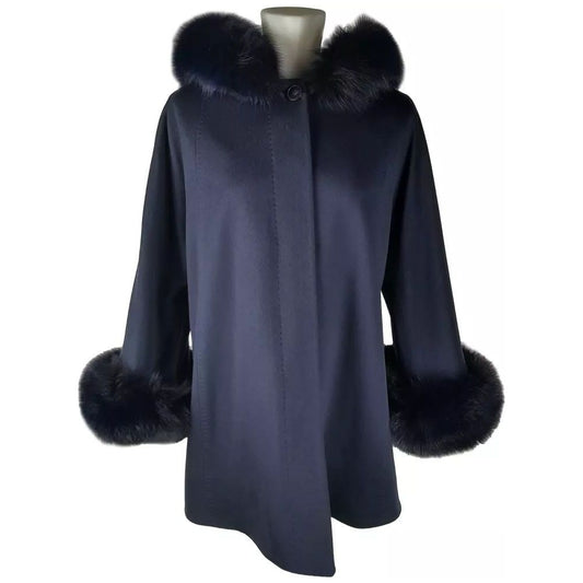 Made in Italy Elegant Virgin Wool Short Coat with Fur Detail blue-wool-vergine-jackets-coat-4 product-11373-1193536386-928a618b-983.jpg