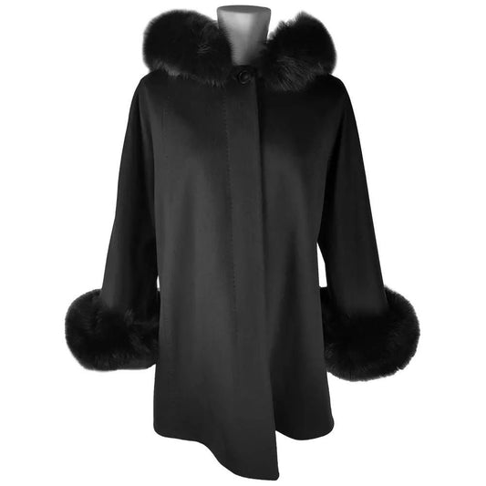 Made in Italy Chic Woolen Short Coat with Fur Detail black-wool-vergine-jackets-coat-2 product-11374-200025333-218eeab3-0b1.jpg
