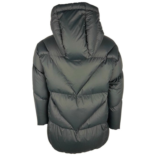 Centogrammi Fuchsia-Lined Grey Goose Down Duvet Jacket gray-nylon-jackets-coat-4