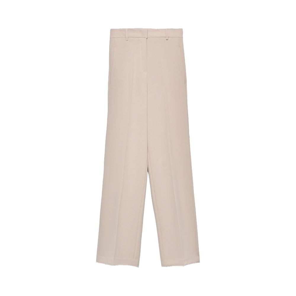 Hinnominate Elegant Beige Crepe Straight Trousers beige-polyester-jeans-pant