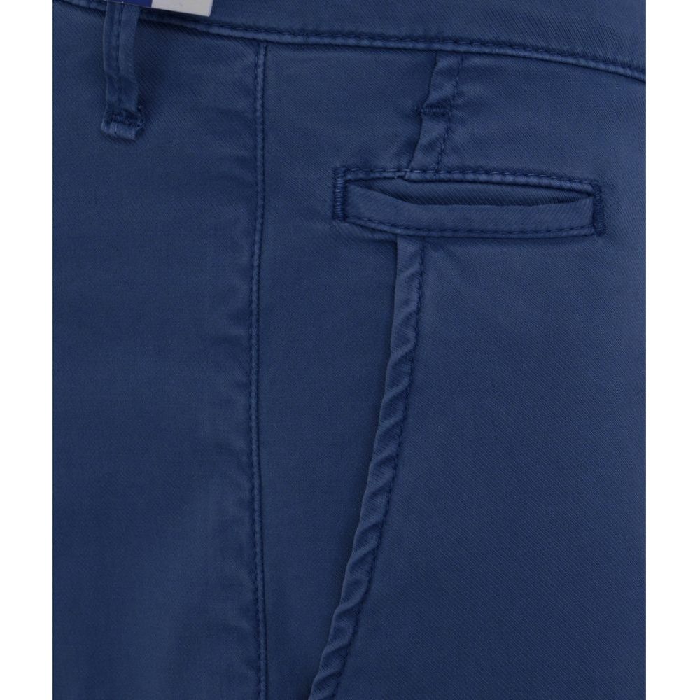 Jacob Cohen Sleek Blue Cotton Chino Trousers - Slim Fit blue-cotton-jeans-pant-9