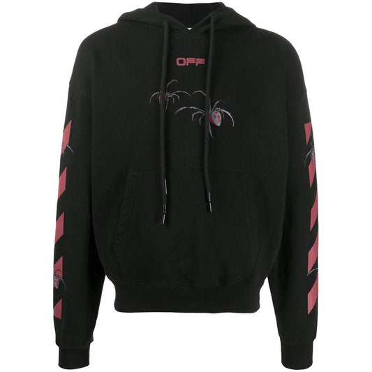 Off-White Arachno Oversized Hooded Sweatshirt in Black black-cotton-sweater-1