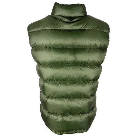 Centogrammi Chic Reversible Green & Grey Duck Down Vest green-nylon-vest-1