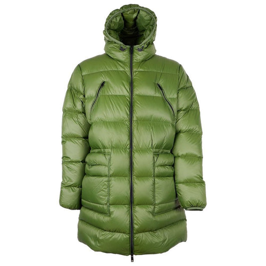 Centogrammi Elegant Long Nylon Down Jacket green-nylon-jacket-6