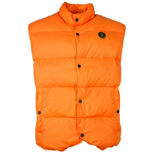 Centogrammi Elegant Duck Down Padded Nylon Vest in Orange orange-nylon-jacket