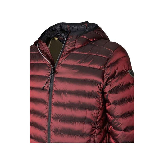 Fred Mello Chic Red Padded Hooded Jacket for Men red-nylon-jacket-2