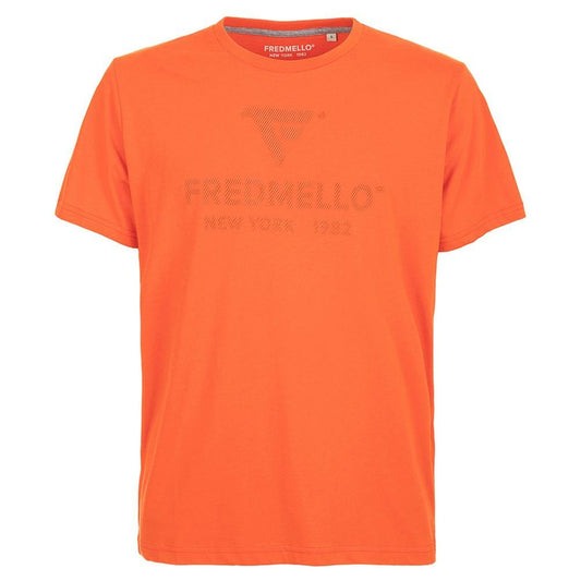 Fred Mello Orange Cotton Logo Tee for the Modern Man orange-cotton-t-shirt-2