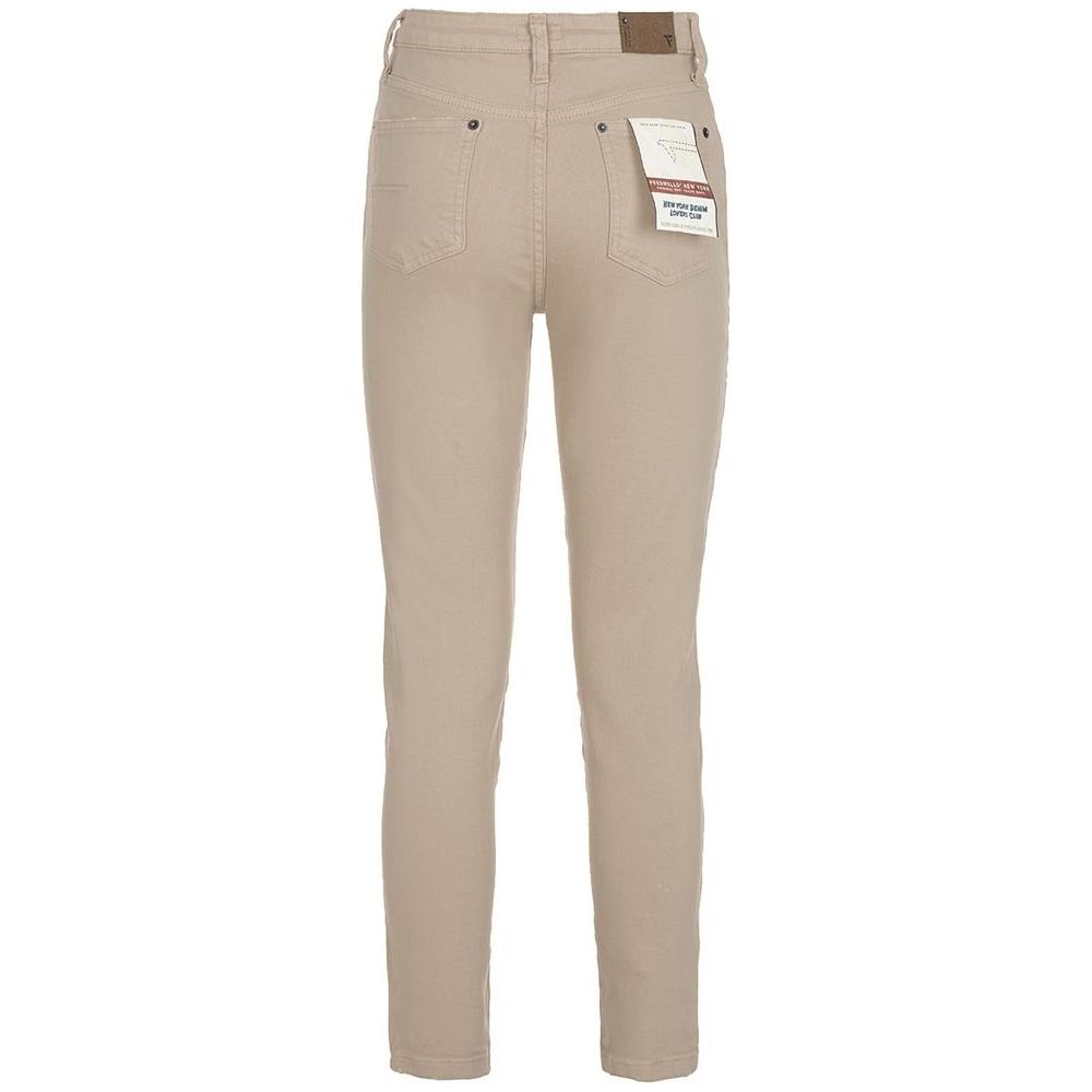 Fred Mello Chic Beige Five-Pocket Women's Trousers beige-cotton-jeans-pant-5