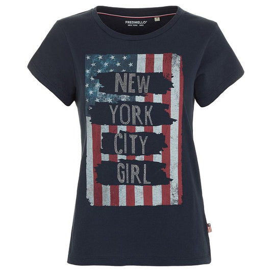 Fred Mello Chic Rhinestone-Embellished Flag Tee blue-cotton-tops-t-shirt-2