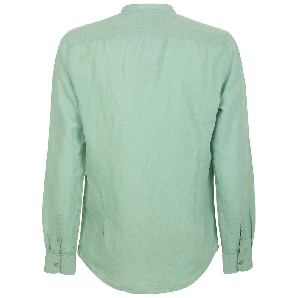 Fred Mello Apple Green Mandarin Collar Shirt green-linen-shirt product-11986-1498658282-377528ac-c2c.jpg
