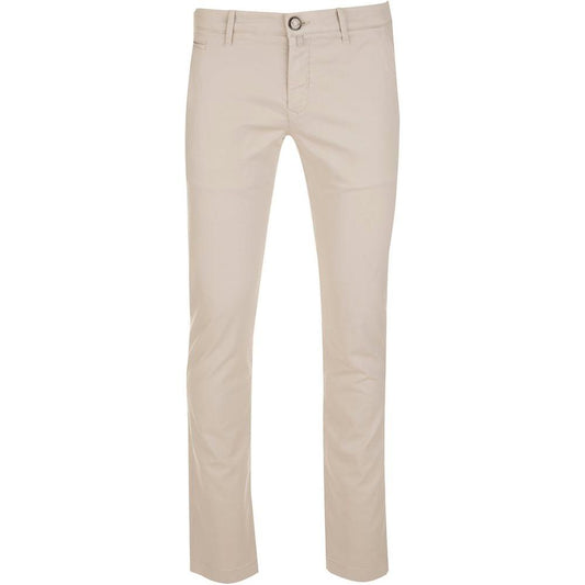 Jacob Cohen Sleek Beige Cotton Chino Trousers beige-cotton-jeans-pant-1