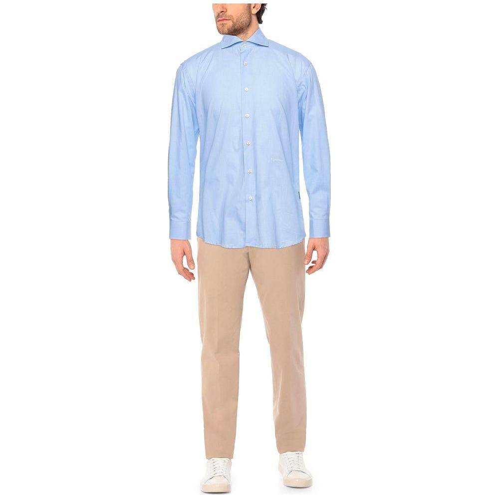 Aquascutum Elegant Oxford Cotton Shirt with Embroidered Logo light-blue-cotton-shirt-4
