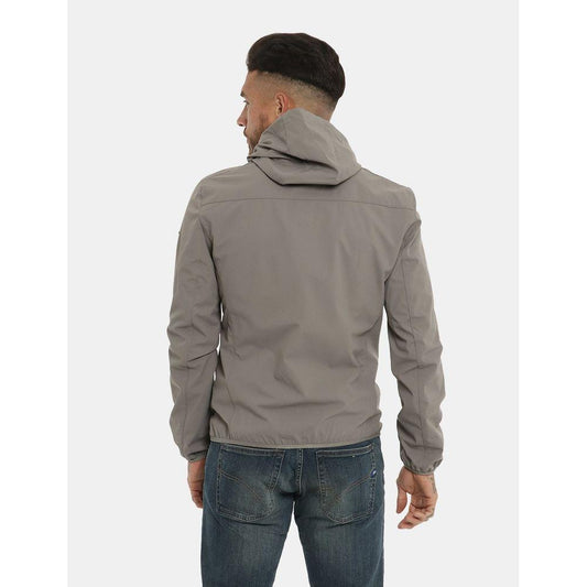 Yes Zee Sleek Nylon Windbreaker Jacket in Gray gray-nylon-jacket-7