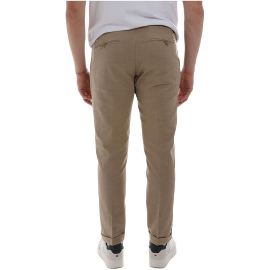 Yes Zee Chic Cotton Chino Trousers in Earthy Brown brown-cotton-jeans-pant-11