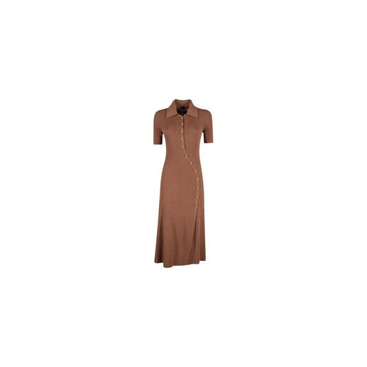 Yes Zee Elegant Rib Knit Long Dress with Classic Collar brown-viscose-dress product-12182-127640903-1-69f7be26-76e.jpg