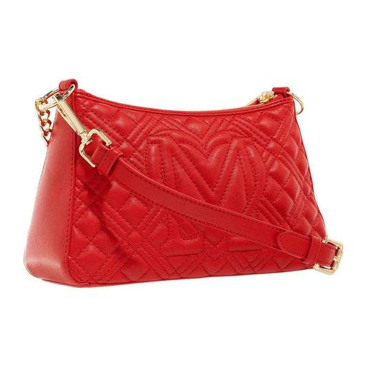 Love Moschino Chic Red Faux Leather Hobo Shoulder Bag red-artificial-leather-crossbody-bag-4