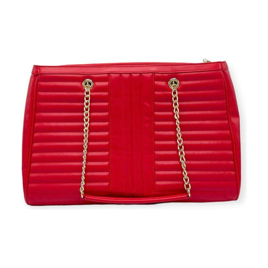 Love Moschino Quilted Elegance Faux Leather Shopper red-artificial-leather-shoulder-bag