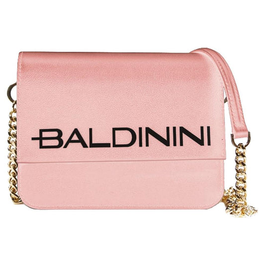 Baldinini Trend Chic Pink Calfskin Chain-Strap Handbag pink-leather-di-calfskin-handbag