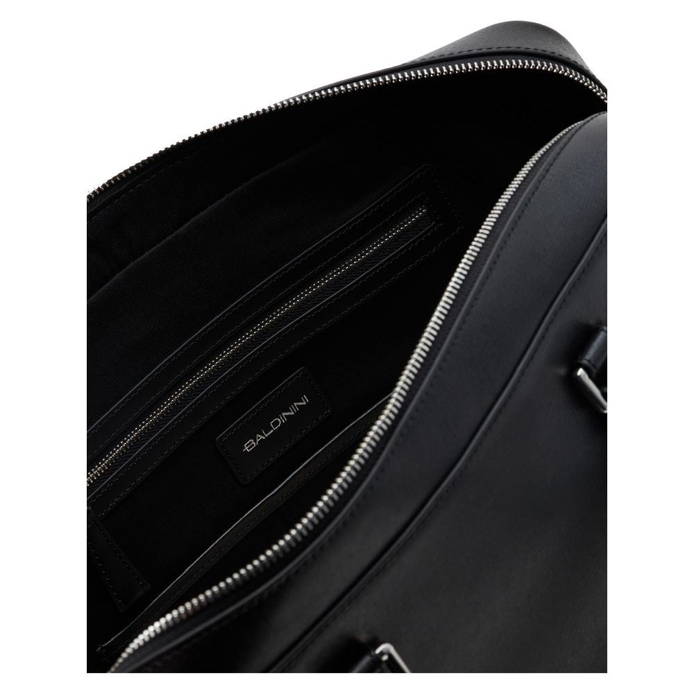 Baldinini Trend Elegant Calfskin Document Holder black-leather-di-calfskin-briefcase