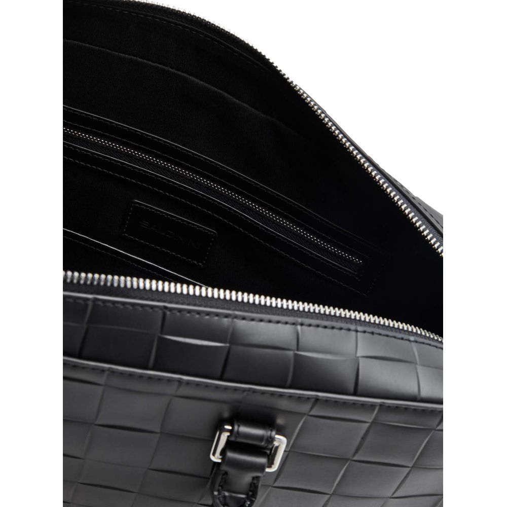 Baldinini Trend Elegant Checkered Calfskin Document Holder Bag black-leather-di-calfskin-briefcase-1 product-12277-1180530185-29266ce4-dbc.jpg