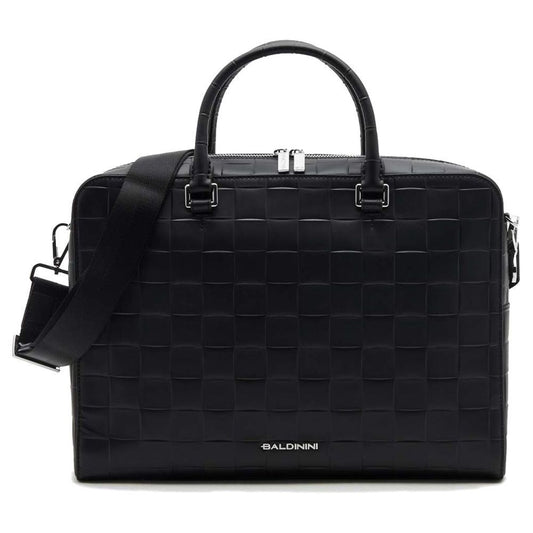 Baldinini Trend Elegant Checkered Calfskin Document Holder Bag black-leather-di-calfskin-briefcase-1 product-12277-487668626-90c904e4-e26.jpg