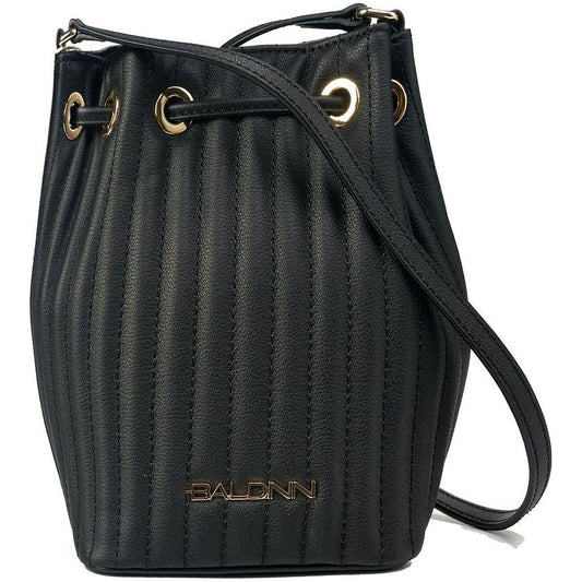 Baldinini Trend Chic Quilted Calfskin Mini Bucket Bag black-leather-di-calfskin-crossbody-bag-5